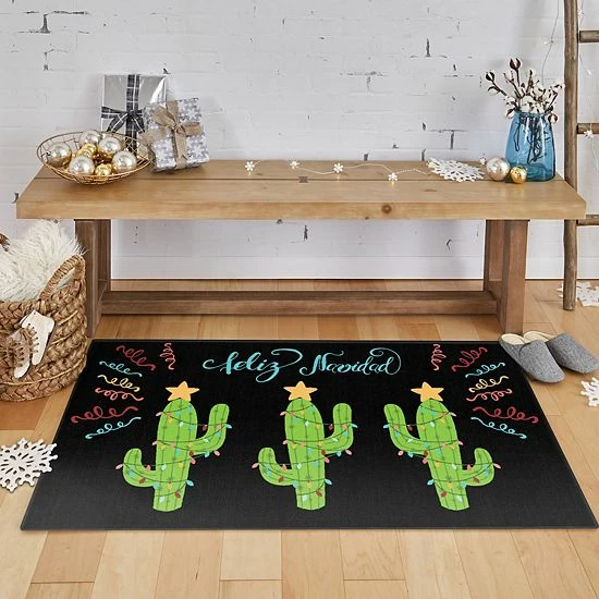 Mohawk Home Mohawk® Home Prismatic Cactus Lights Rug Black 4 Mohawk Home Mohawk® Home Prismatic Cactus Lights Rug Black - Image 4