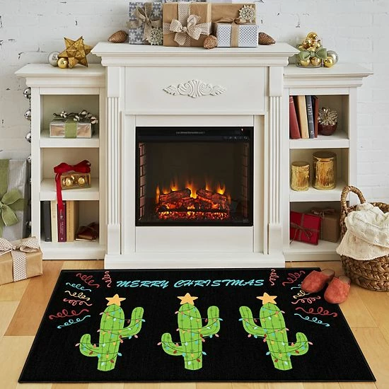 Mohawk Home Mohawk® Home Prismatic Christmas Cactus Rug White 2 Mohawk Home Mohawk® Home Prismatic Christmas Cactus Rug White - Image 2
