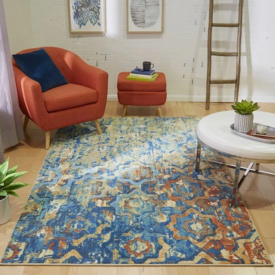 Mohawk Home Mohawk® Home Prismatic EverStrand Bodhi Rug Aqua 2 Mohawk Home Mohawk® Home Prismatic EverStrand Bodhi Rug Aqua - Image 2