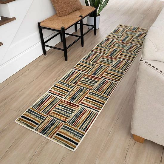 Mohawk Home Mohawk® Home Boxed Stripe Rug 2 Mohawk Home Mohawk® Home Boxed Stripe Rug - Image 2