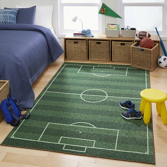 Mohawk Home Mohawk® Home Kids Interactive Prismatic Soccer Field EverStrand Rug 2 Mohawk Home Mohawk® Home Kids Interactive Prismatic Soccer Field EverStrand Rug - Image 2