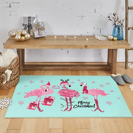 Mohawk Home Mohawk® Home Prismatic Flamingo Snowflakes Rug 3 Mohawk Home Mohawk® Home Prismatic Flamingo Snowflakes Rug - Image 3