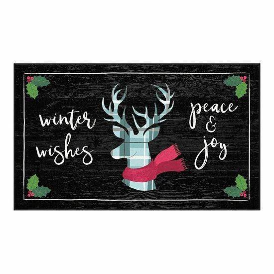 Mohawk Home Mohawk® Home Prismatic Winter Wishes Black Rug 1 Mohawk Home Mohawk® Home Prismatic Winter Wishes Black Rug