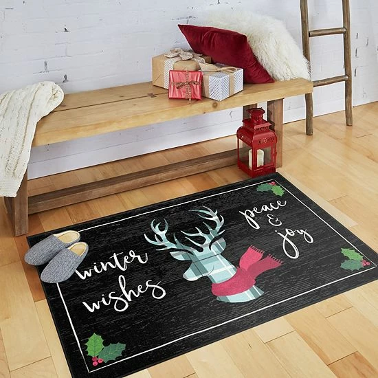 Mohawk Home Mohawk® Home Prismatic Winter Wishes Black Rug 2 Mohawk Home Mohawk® Home Prismatic Winter Wishes Black Rug - Image 2