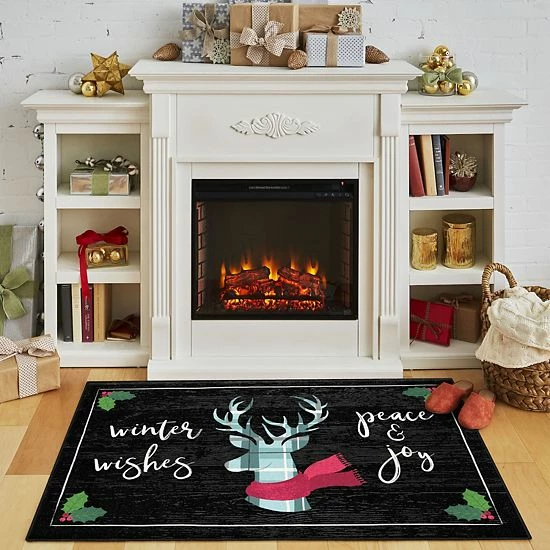 Mohawk Home Mohawk® Home Prismatic Winter Wishes Black Rug 6 Mohawk Home Mohawk® Home Prismatic Winter Wishes Black Rug - Image 6