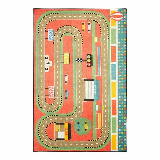 Mohawk Home Mohawk® Home Kids Interactive Prismatic Race Track EverStrand Rug 1 Mohawk Home Mohawk® Home Kids Interactive Prismatic Race Track EverStrand Rug