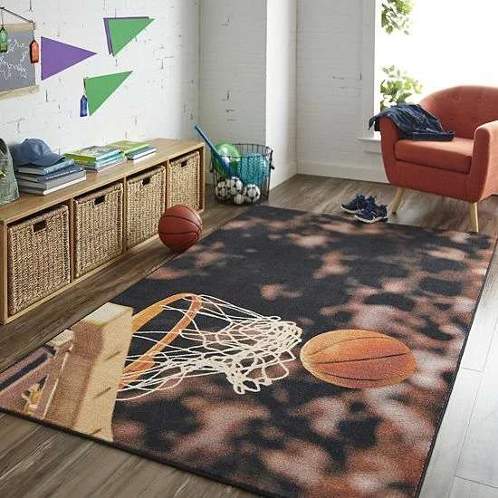 Mohawk Home Mohawk® Home Kids Prismatic Basketball Hoop EverStrand Rug 2 Mohawk Home Mohawk® Home Kids Prismatic Basketball Hoop EverStrand Rug - Image 2