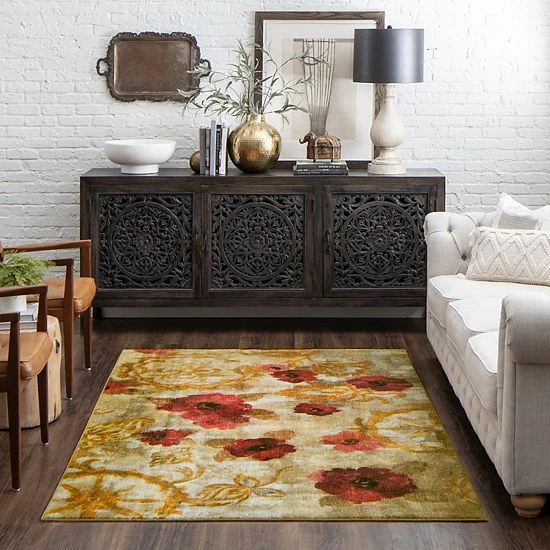 Mohawk Home Mohawk® Home Fresco Floral Gold Area Rug 2 Mohawk Home Mohawk® Home Fresco Floral Gold Area Rug - Image 2