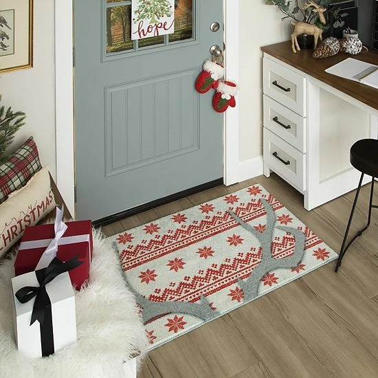 Mohawk Home Mohawk® Home Prismatic Holiday Antlers Rug 2 Mohawk Home Mohawk® Home Prismatic Holiday Antlers Rug - Image 2