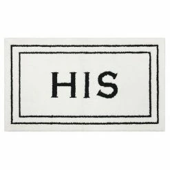 Mohawk Home Mohawk® Home Knitted "His" Bath Rug White Black -Mohawk Home shop unnamed file 721