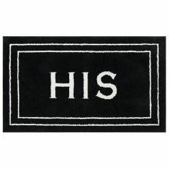 Mohawk Home Mohawk® Home Knitted "His" Bath Rug White Black -Mohawk Home shop unnamed file 722