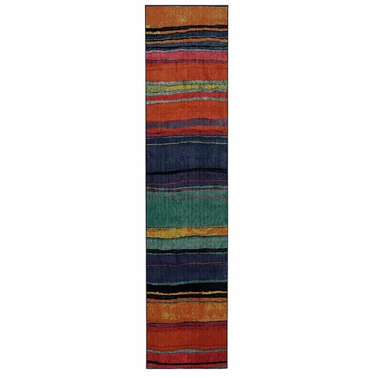 Mohawk Home Mohawk® Home Rainbow Striped Rug Blue 7 Mohawk Home Mohawk® Home Rainbow Striped Rug Blue - Image 7