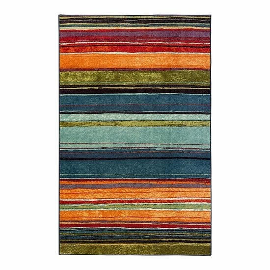 Mohawk Home Mohawk® Home Rainbow Striped Rug Blue 8 Mohawk Home Mohawk® Home Rainbow Striped Rug Blue - Image 8