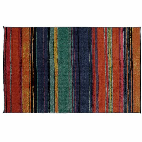 Mohawk Home Mohawk® Home Rainbow Striped Rug Blue 11 Mohawk Home Mohawk® Home Rainbow Striped Rug Blue - Image 11